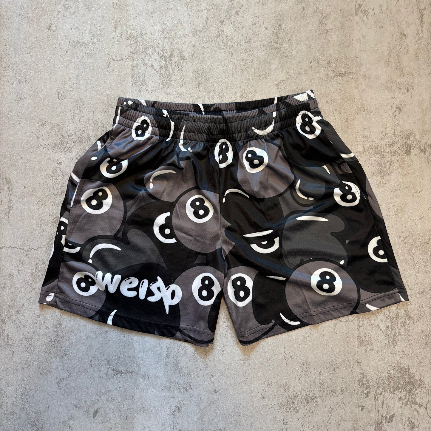 BLACK 8 BALL SHORTS