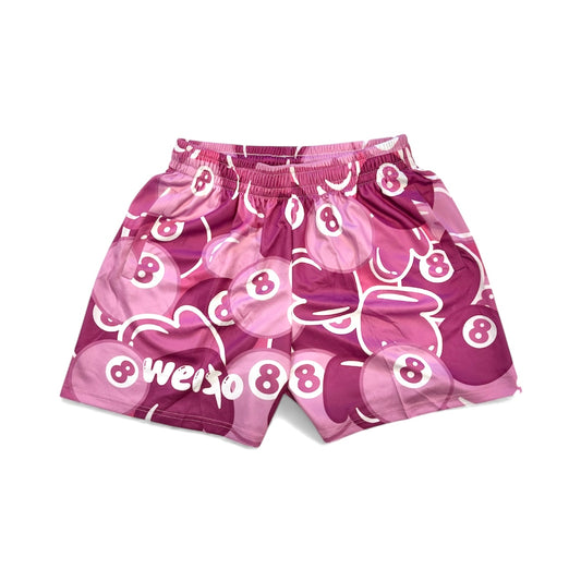 PURPLE 8 BALL SHORTS