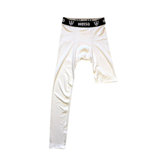 ONE LEG COMPRESSION PANTS (WHITE)