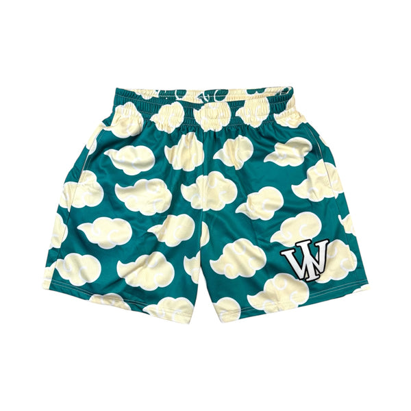 GREEN & BEIGE CLOUD SHORTS